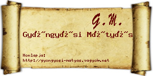 Gyöngyösi Mátyás névjegykártya