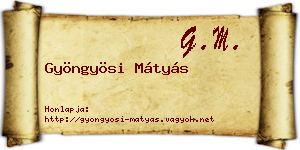 Gyöngyösi Mátyás névjegykártya