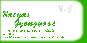 matyas gyongyosi business card