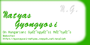 matyas gyongyosi business card